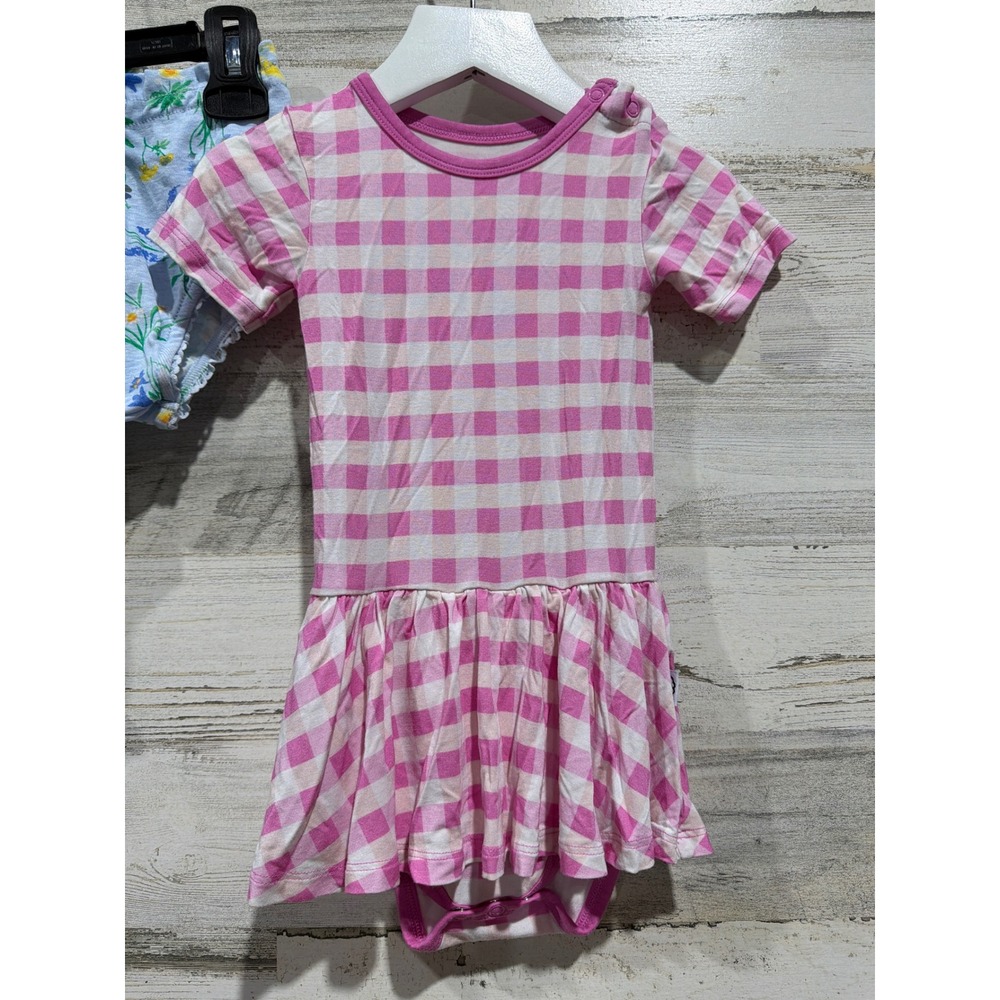 B'TWEEN Old Navy Dreamy ZZZ Girls 18-24M Blue Pink Floral Gingham Bundle EUC - Picture 4 of 6